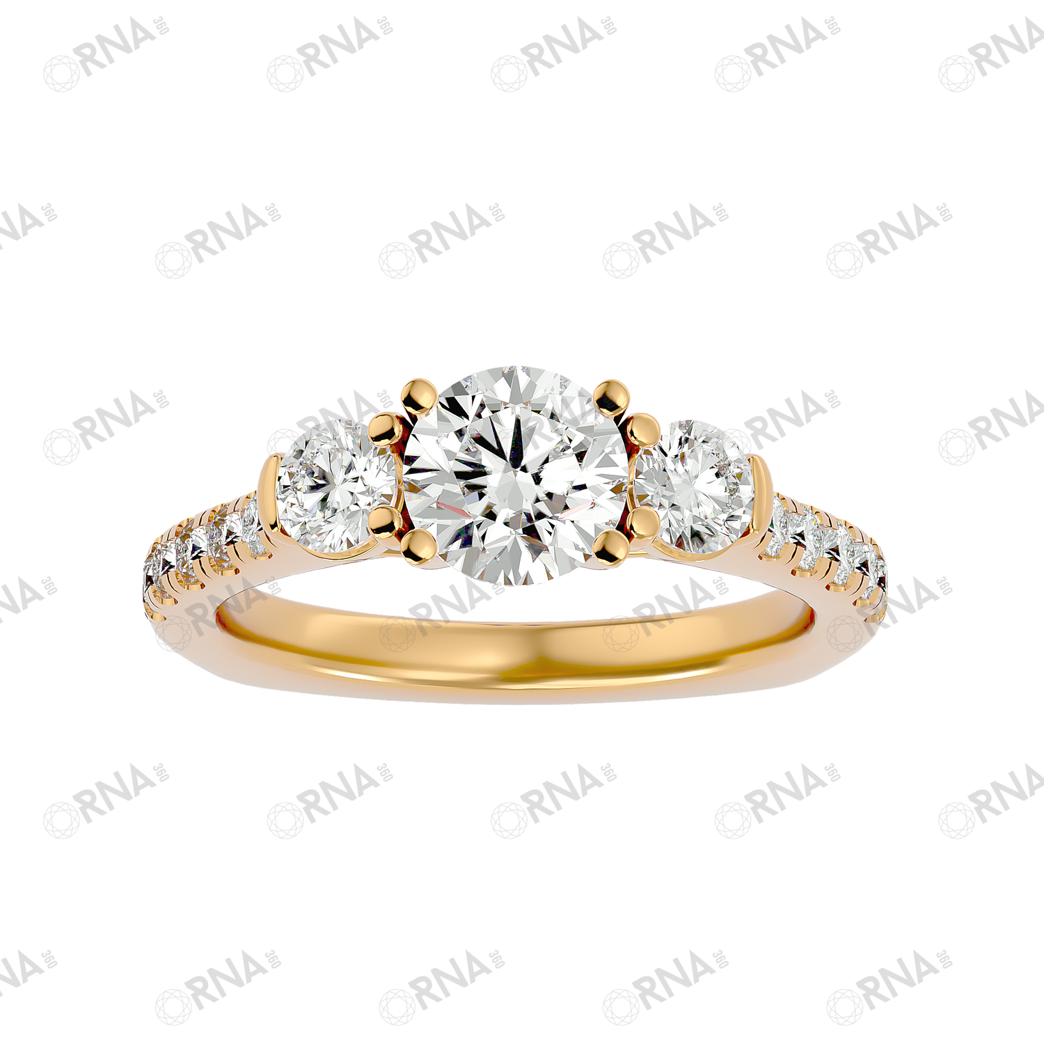 Orna Three Stone Ring - HYLR036